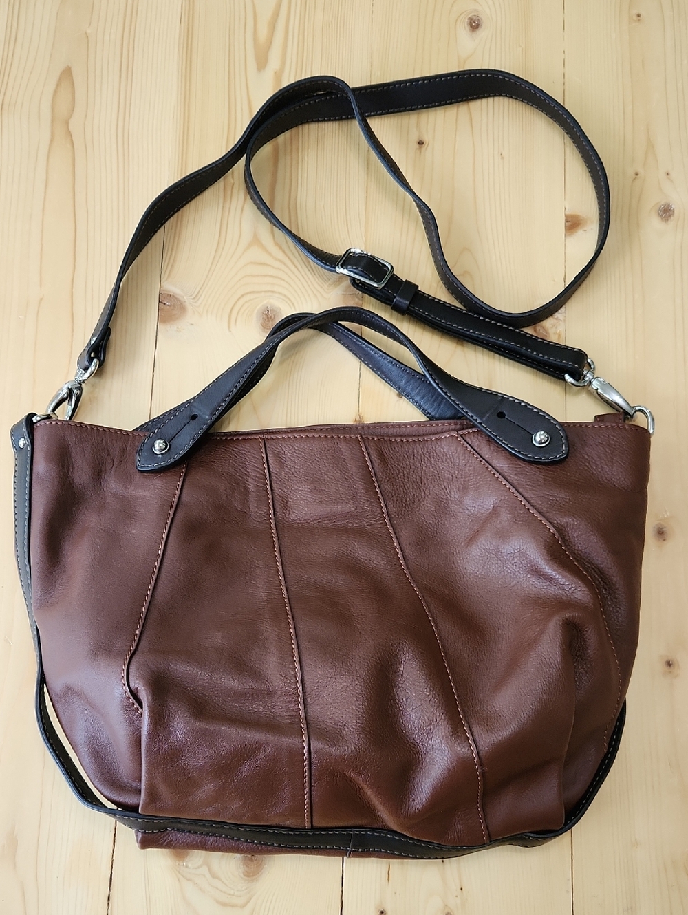 Gianni Conti Soft Italian Leather Crossbody Bag Hobo Satchel - Picture 5 of 17